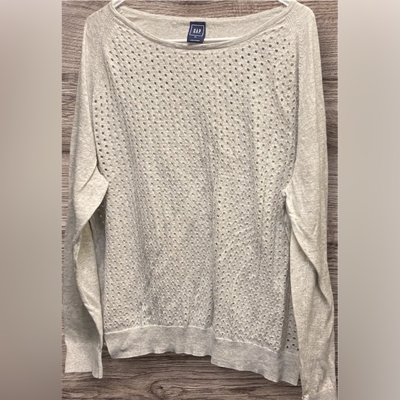 EUC Gap Grey Mesh Sweater - Size:XL - Picture 1 of 4